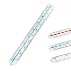Mirhua 삼각_ 삼각자 제도용 15cm 눈금 1/100 1/200 1/300 1/400 1/500 1/600 총 6눈금 대규모 축척자 제도용품 토지·건물 조사사용
