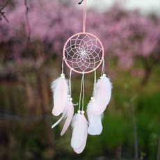 diy 드림캐쳐 행잉 깃털 재료 드림캡쳐 장식 인테리어 장식품, 3. 익스퀴지트 하트(핑크+라이트라인)