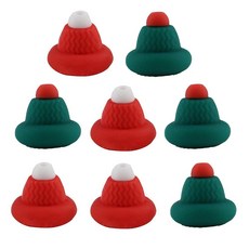 3D 모양 크리스마스 캡 펜용 초점 비즈 크리스마스 캡 실리콘 초점 비즈 팔찌 참 키체인 랜야드 비즈 펜 토퍼 8개