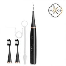 Kuchae 초음파 다기능 구강세척기 전동칫솔 치석제거기, 블랙, 1개