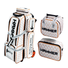 햄머 3볼 빅 신형 볼링백 볼링가방 롤러백, 체크_화이트오렌지, 1개