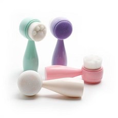 페이셜 클렌징 브러시 실리콘 페이스 스크러버 딥 모공 스크럽 스킨 케어 핑크 224870