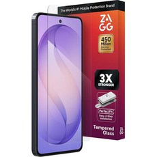 ZAGG Glass+ 삼성 갤럭시 S25 엣지 액정보호필름 - 극한의 충격 및 파손 보호 긁힘 방지 얼룩 방지 지문 스캐너 호환 보이지 않는 쉴드 쉬운 설치, Samsung Galaxy S26