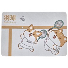 收納王妃 柴語錄運動珪藻土地墊, 羽球雙打, 1個