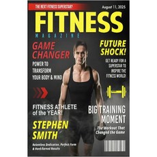 맞춤형 피트니스 매거진 커버 포스터 애호가 선물 퍼스널 트레이너 캔버스 이름과 사진이 포함된 PT 헬스장 코치