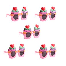 파티안경 생일안경5개입 선글라스 컵케익안경 유니콘안경, [CB_01_18] 컵케익_핑크5개입