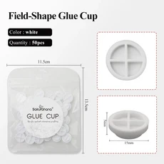50/100개 실리콘 일회용 글루 링 컵 다이아몬드 모양 속눈썹 연장 용품 컬러 홀더, 13 Field-Shape1(50pcs)