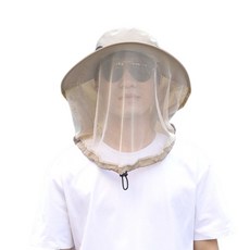 遮陽帽 防蚊網帽 漁夫帽 戶外防曬帽, 卡其