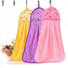 극세사 키친 주방 고리 타올 수건 핸드타월 키친타올 주방타올 고리수건, 퍼플