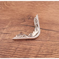 艾奇利 立體雕花金 皮包護角 箱包五金配件 金屬配件 皮革 DIY, 銀, 1個