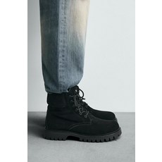 ZARA 자라 남성 포멀 슈즈 레더 스니커즈 가죽 레이스업 부츠 - 블랙 180279