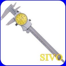 日本 Mitutoyo 505-732 6吋 (150mm/0.01mm) 錶盤游標卡尺, 1個, 單支