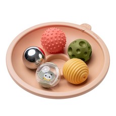 Taf Toys Tummy Time 플레이 트레이 3-6개월 아기를 위한 5개의 감각 볼 포함 - 대화형 아기 공 장난감 - 운동 기능 손과 눈의 협응력 향상 - 만 1-3, Taf Toys Tummy Time 플레이 트레이, 3
