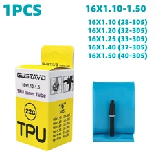 GUSTAVO 자전거 TPU 내부 튜브 16 "305 349 16x1-3/8 1.1 1.25 1.35 1.5 1.75 1.95 2.125 2.4 타이어 카메, 01 65MM, 01 16", 06 305-16X1.1-1.5 1PC