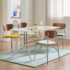 스테이인무드 보예트1400 미드센츄리 세라믹 식탁 테이블, 4인용, 라운드사각_미스티그레이+베이스보드