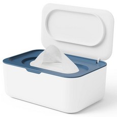 물티슈 디스펜서 아기 및 성인용 홀더 Seposeve 리필 가능한 용기 물티슈를 신선하게 유지 한 손으로 작동. 미끄럼 방지 쉽게 열고 닫을 수 있는 파우치 케이스, Blue, Blue