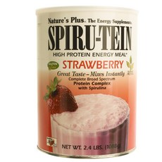 NaturesPlus 天然佳 螺旋藻高蛋白奶昔 草莓風味, 1罐, 1088g