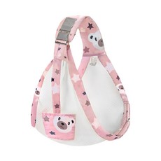 雪倫小舖 嬰兒背帶 寶寶外出單肩式背巾 前抱式背帶 腰凳 抱娃神器 揹帶, 粉色大熊網