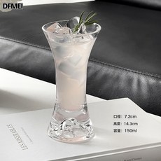 DFMEI 磨砂黑腰觀山杯玻璃杯香檳杯雞酒杯果汁杯冷飲杯, 1個