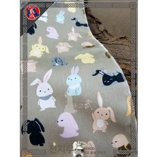 터번 다용도 검도면수건 땀받이 두건 요리 머리, 카키 바탕 귀여운 토끼 머플러, 1개