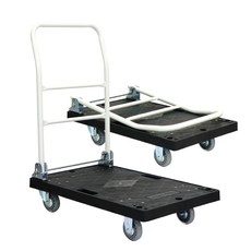 운반 대차 접이식 대차 운반카트 사각대차 손잡이 포함 투명 무소음 우레탄 인라인 바퀴 중형 760x460 블랙 기본형, 접이식대차 블랙 투명 중형 기본형, 1개