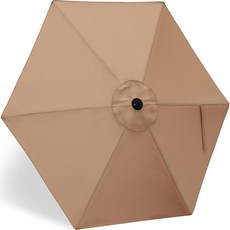 ABCCANOPY 2.7m(9피트) 야외 우산 교체 탑 수트 8 리브 (카키), 립 6개, 3-베이지