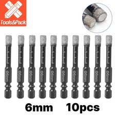 융착 코어비트 타일 기리 비트 드릴 포세린 콘크리트 대리석 타공 육각 임팩용 6mm 10pcs, 1세트
