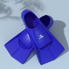 自由泳蛙鞋鴨掌專業訓練短腳蹼蛙泳鴨腳板浮潛水男女游泳腳蹼兒童, 藍色