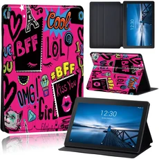 레노버 탭 M10 X605F X505F/탭 M10 PLUS X606F X/탭 E10 TB-X104F/TB-X104L 커버 가죽 낙서 사진 케이스 용, 11 graffiti010, 06 Tab E10 TB-X104F