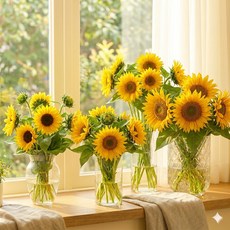 신선보장 주말배송 아르띠콜로 1등급 해바라기 다발 생화 꽃 보냉보온포장, 10개