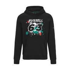 Mercedes AMG Petronas 포뮬러 원 팀 - 공식 포뮬러 1 상품 컬렉션 - 조지 러셀 #63 후디 - 블랙 - 사이즈: XS