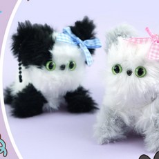 핑크풋 모루인형 키트 투톤고양이 키링 만들기 재료, 랜덤발송