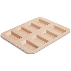 美國 學廚 8連杯 長方形費南雪蛋糕模 不沾烤盤 長方型餅乾模, 1個