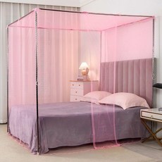 家用雙人蚊帳 臥室單開門支架杆套裝 帳紗, /a簡約款-高貴紫升級紗【不含支架】,1.0X2.0米+高1.4米, 高貴紫