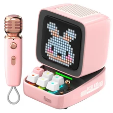 Divoom 블루투스 스피커 마이크 포함 픽셀 아트 디스플레이 데스크탑 장식 사운드 모드 선물, 03 Ditoo-Mic Pink