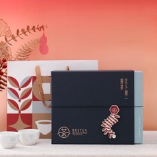 BESTEA 福悠然茶禮盒 典雅深藍鎏金設計 清境金萱茶葉組合 300g, 1個, 清境+金萱