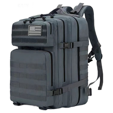 50L雙肩後背包 迷彩3P戰術軍規背包 登山包 露營包 防潑水高磅數大容量後背包, 灰色-GREY, 灰色