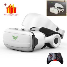 핸드폰VR 스마트폰용 VR 안경 3D 가상 현실 헬멧 비아르 고글 스마트 휴대폰 Realidade 뷰어, With Box 054 Remote, 3) With Box 054 Remote