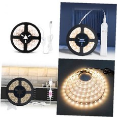 침실 거실 간접 조명 띠 부착형 야간 무드등 주방 싱크대 하부 계단 복도 센서, 1개, 01.USB LED센서 스트립(USB전원)_웜화이트_1