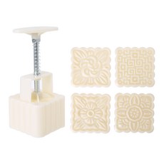 4pcs 사각 손 프레스 스탬프 문 케이크 장식 배럴 문 케이크 몰드 100g 페이스트리 DIY 도구 가을 축제, 투명한, <직물이> 비쳐 보이는, 투명한, <직물이> 비쳐 보이는, 1개