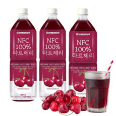 참앤들황토농원 NFC 착즙 타트체리주스, 1L, 3개