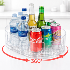 하스몰 냉장고 정리 디스펜서 음료수 맥주 캔 트레이, 투명, 1개
