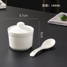 陶瓷隔水燉盅 帶蓋小湯盅, 3.5寸純白送湯勺, 1個