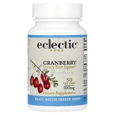 Eclectic Herb 동결 건조 크랜베리 베지 캡슐 50정(캡슐 1정당 300mg) ECL-30538, 1개