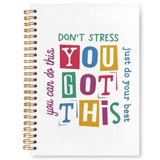 VIIJJUE 보호 선생님 노트 백 투 스쿨 교사 선물 일지 글쓰기를 위한 교사 감사 선물 일지 하드커버 나선형 노트북 5 5x8 3인치, You Got This-01