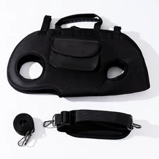 쿠쿠스토어 야외 여행 소형견 다기능 3피스 하네스 세트 대각선 3-in-1 애완동물 배낭, 01 black