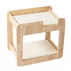 고양이 이층침대 원목 숨숨집 소형 캣타워 강아지집, 1개, 우드