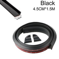 스포일러 리어 에어로파츠 자동차 후면 트렁크 루프 립 키트 펀치프리 설치 범용 스타일링 5D 탄소 섬유 반짝이는 블랙 1.5M, [05] Style 1 Black 4.5CM