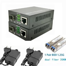 호환 광섬유 미디어 변환기 1 포트 SFP - RJ45 기가비트 광섬유 이더넷 101001000M, 01 CHINA, [01] 1pair with dual20KM