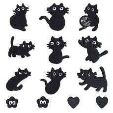 리빙키 와펜 패치 열접착 검정 고양이 세트 13종 A-08